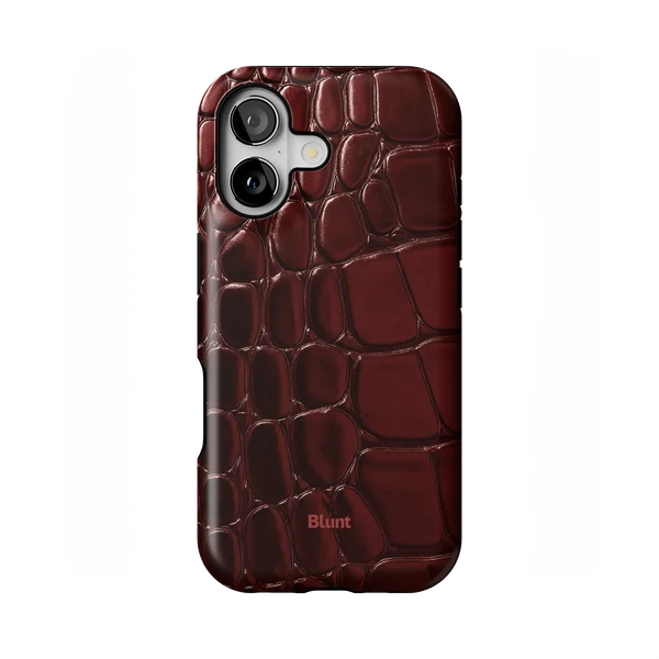 Oxblood Croc iPhone Case